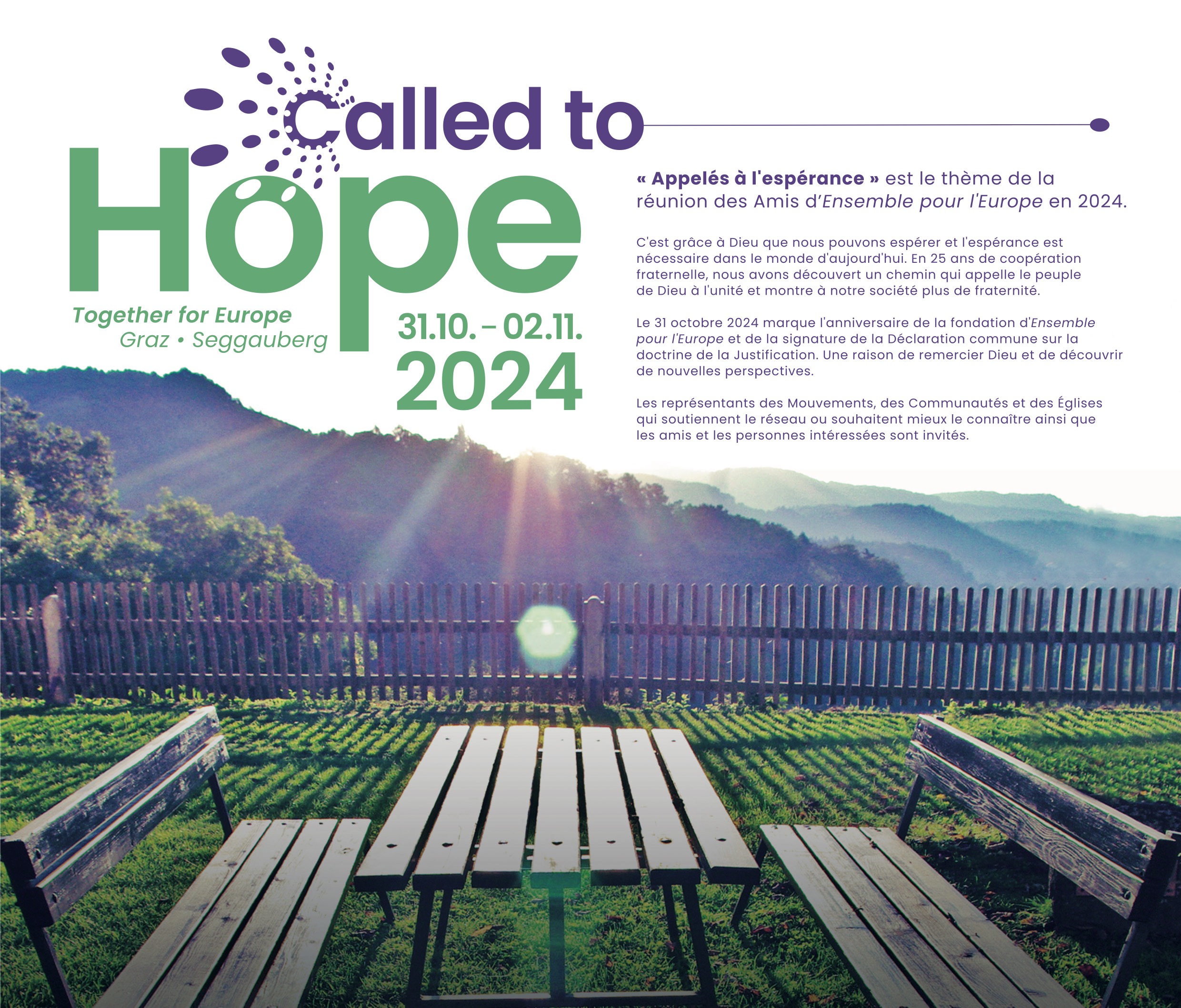 « Appelés à l’espérance ». Rencontre d’Ensemble pour l’Europe, Graz 2024.